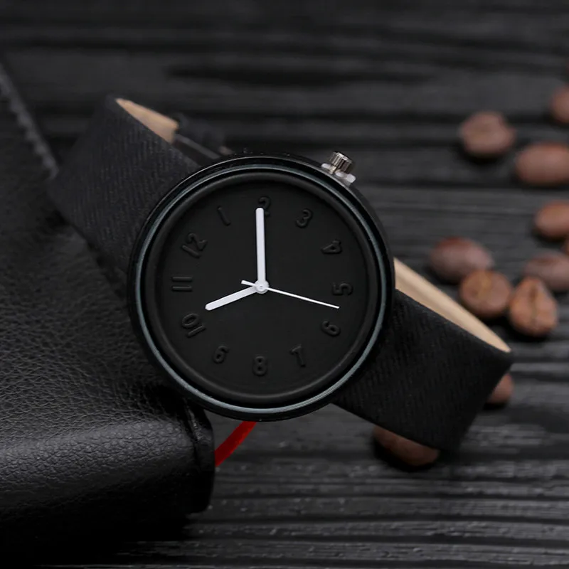 

Watch Unisex Simple Fashion Number Watches Quartz Canvas Belt Wrist Watchs Black Clock WristWatch damen uhren relogio feminino