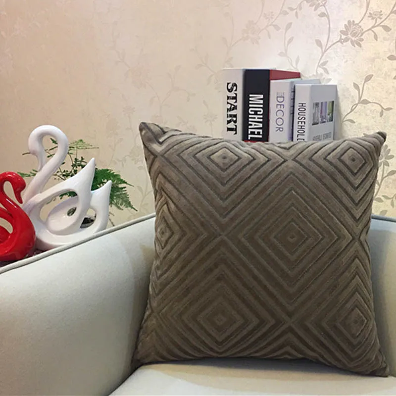 Наволочка с геометрическим рисунком шенилл стекающая наволочка серый желтый