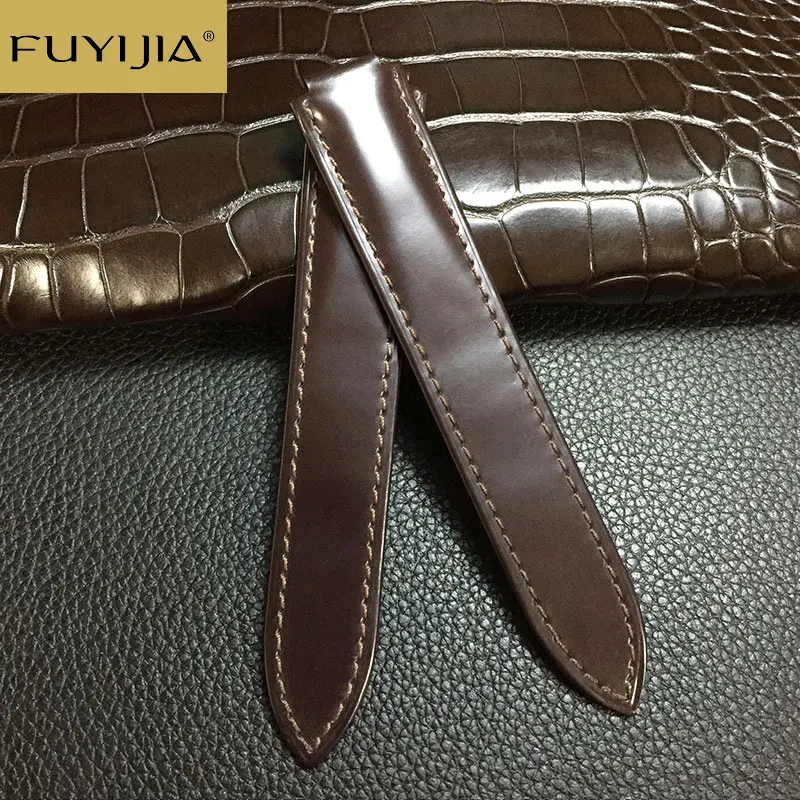 

FUYIJIA 20MM Handmade Cordovan Watch Band Custom BALLON BLEU Strap Men Women 14MM 16MM 18MM 22MM Watchbands Genuine Leather Belt