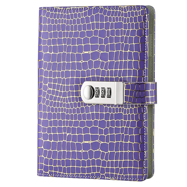 purple Кожаный дневник, блокнот с кодом блокировки, бизнес, винтажный дневник, блокнот в мягкой обложке, 80 листов, канцелярские товары, поставки, подарок - Цвет: purple
