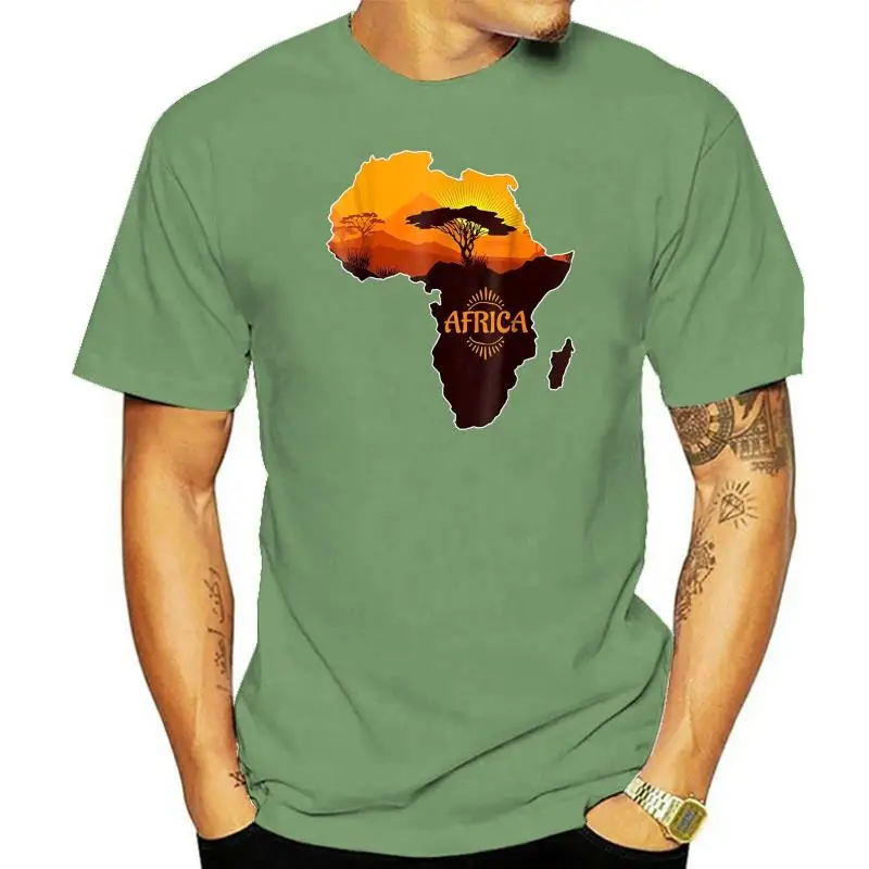 

African Savannah Wildlife Safari T-Shirt Africa Map Discount New Fashion Summer New Arrival Men Short Cute T Shirts
