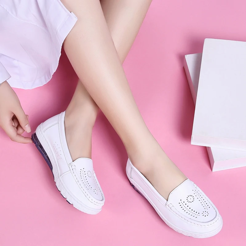 YAERNI/новые женские рабочие туфли из натуральной кожи для медсестер нескользящая