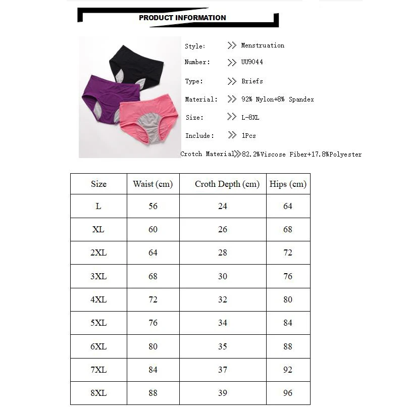 

Menstrual Panties Women Physiological Pants Leak Proof Incontinence Underwear Period Proof Briefs Plus Size 2021 Female Lingerie