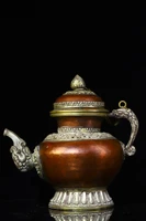 12 chinese folk collection old purple bronze outsourcing tibetan silver big butter pot teapot hidden pot ornament town house