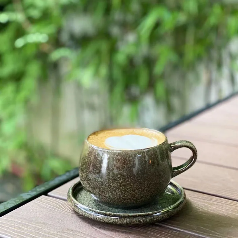 

Набор японских креативных семейных чашек и блюдец, Офисная винтажная кофейная кружка для мужчин, тазциновая фарфоровая кружка 250 мл