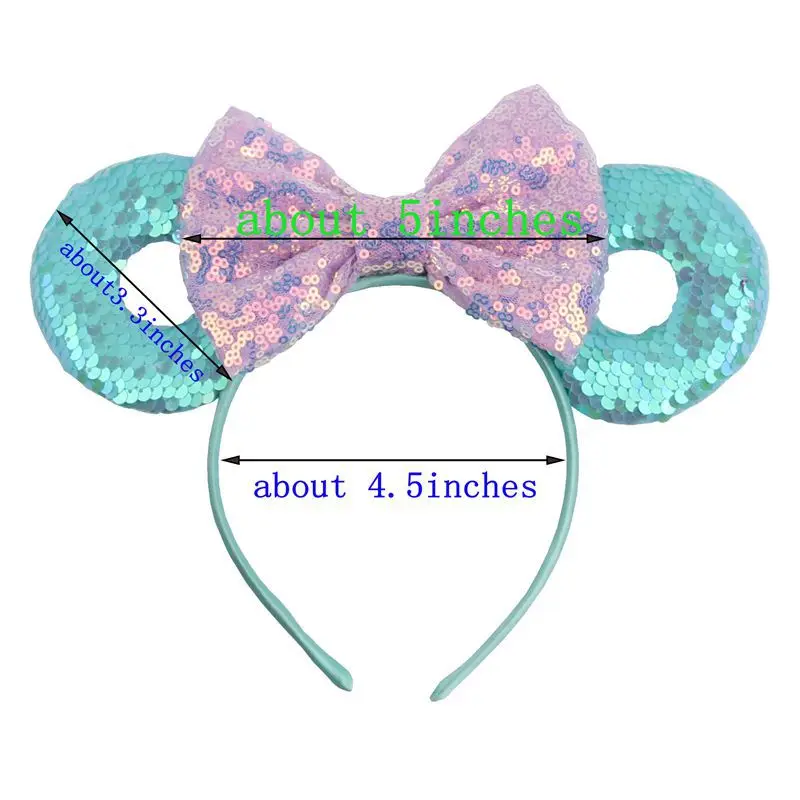 24 Style Hair Accessories Minnie Mouse Ear Headband Doughnut Bow For Girls Women Sequin Birthday Party Hairband | Тематическая