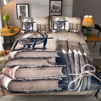 old books printed bedding set bark gray duvet cover with pillow cases 3 piece microfiber comforter cover for kids boys teens