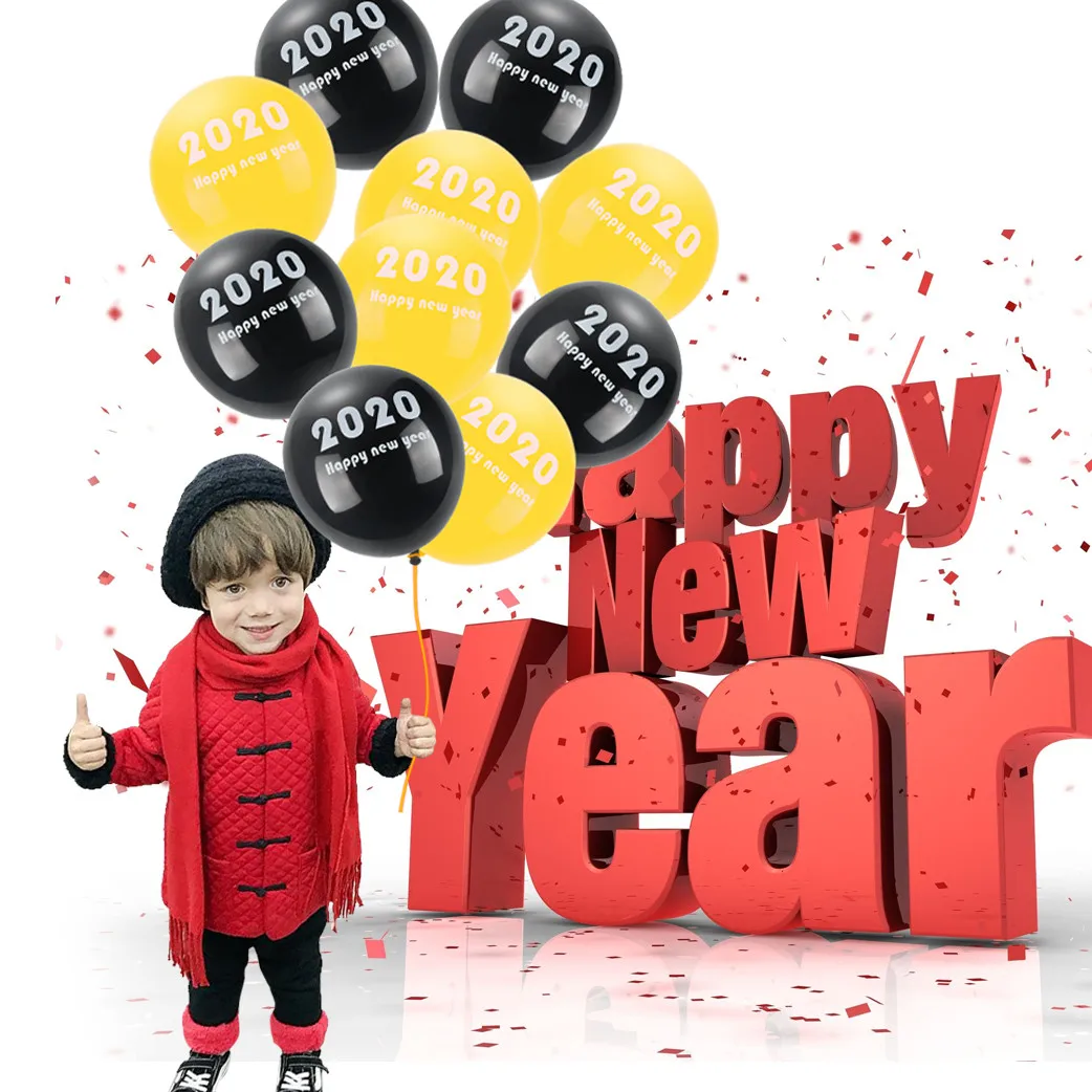 10 шт. 12 дюймов много воздушных шаров с Новым годом вечерние декоративные гелиевые