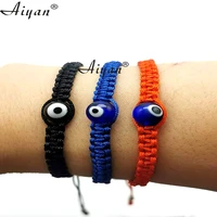 12 pieces 8mm glass blue eyes and red eyes adult size hand wove bracelets have exorcism protection effect also can given as gift