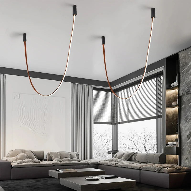 

FANPINFANDO Modern Led Ceiling Chandelier For Living Room Bedroom Minimalist Streamers DIY Dining Room kitchen Chandeliers