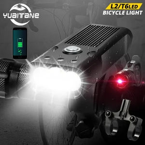 5200mah mtb bike front light bicycle light 2 holder mount t6l2 led flashlight power bank bike with taillight gift waterproof free global shipping