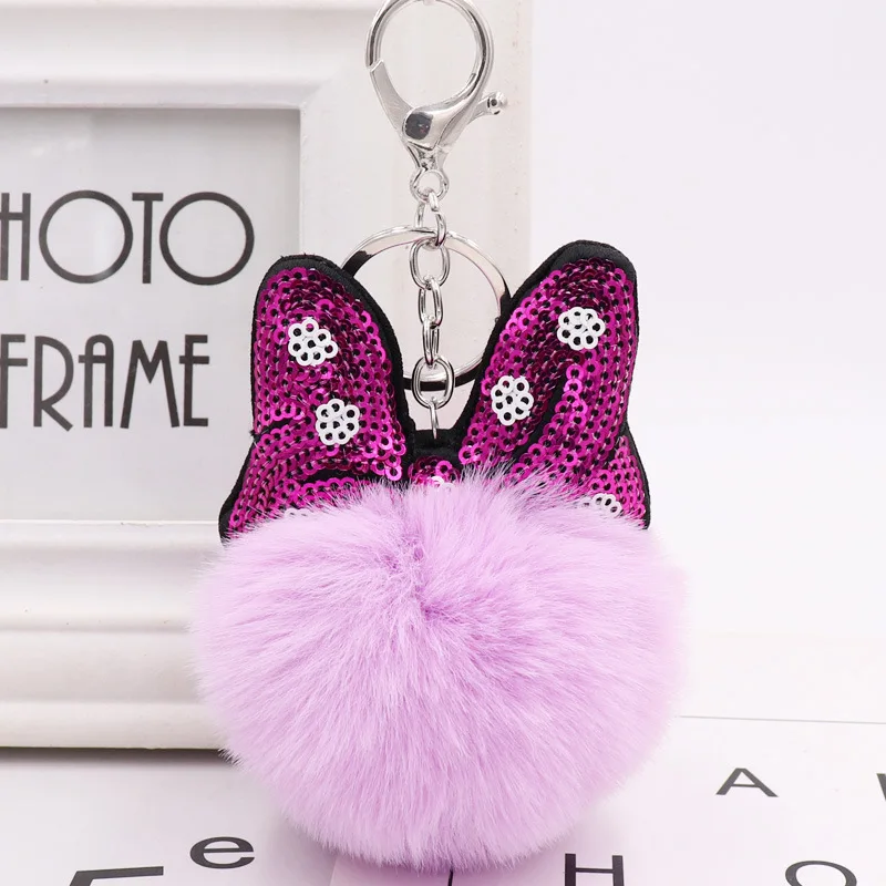 Новая модная Милая Горячая Блестящая бабочка искусственный кроличий мех шар