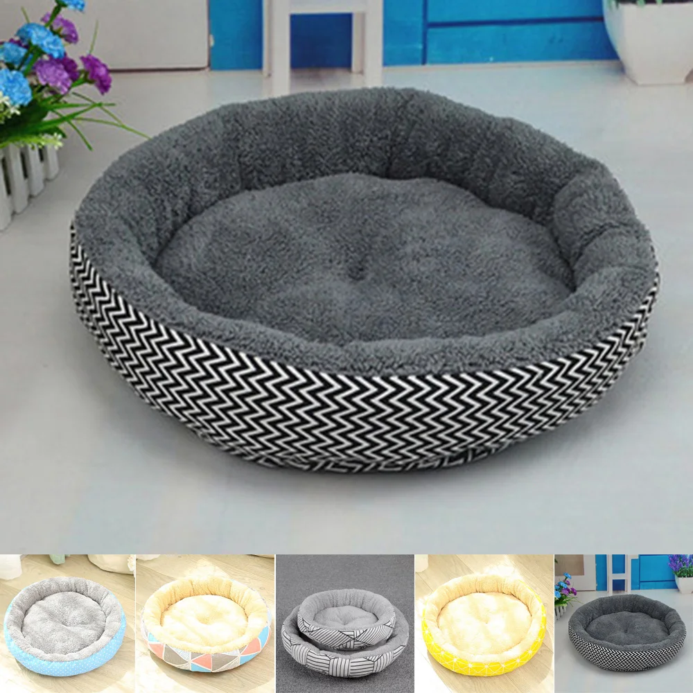 

Large Round Pet Dog Cat Bed Cushion Breathable Mat Pad Cozy Warm Soft House Grey Flanged Kennel Canvas Pet Cat Dog Beds Mats