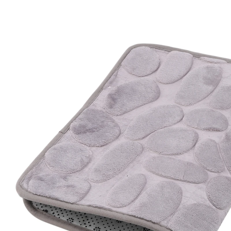 

Bathroom carpet Memory Foam Rug Coral Fleece Mats Set Non-Slip Pebble Flannel pad Floor Carpet Set Mattress for Bathroom Decor