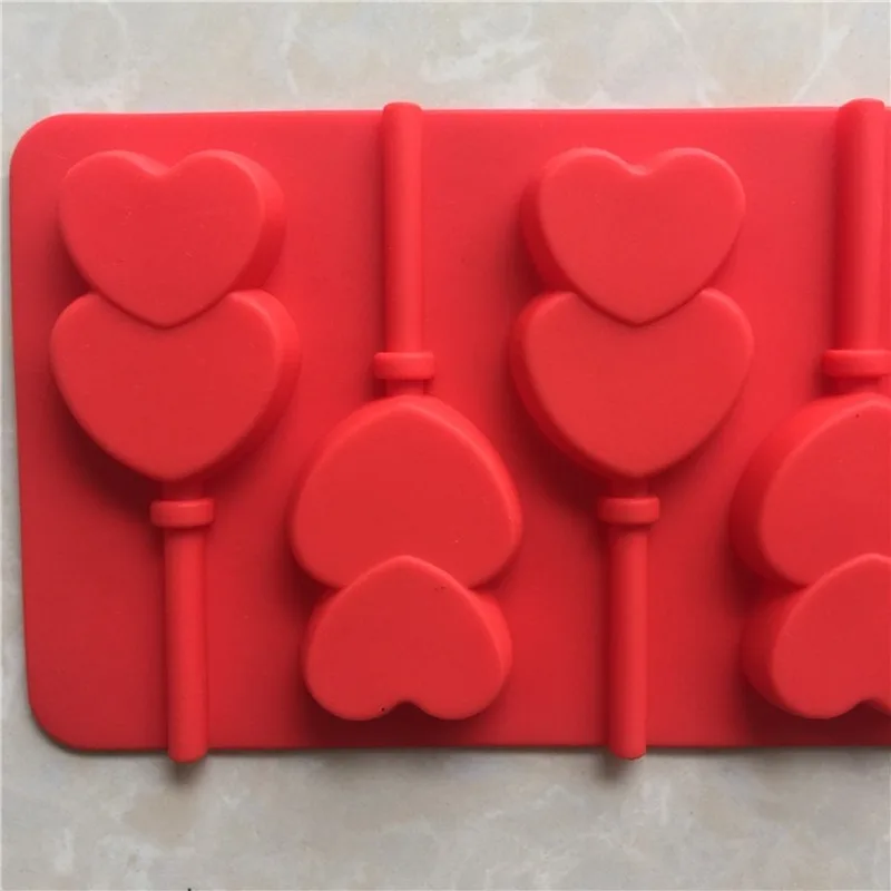 Высококачественная силиконовая форма для леденцов с двойной любовью выпечки DIY