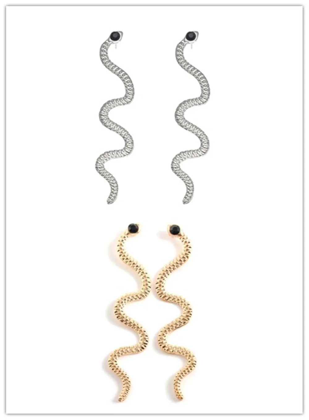 Women Europe Personality Distorted Snake Geometric Hip-Hop Earrings Female Exaggerated Serpentine Embossed Stud Earings Jewelry | Украшения