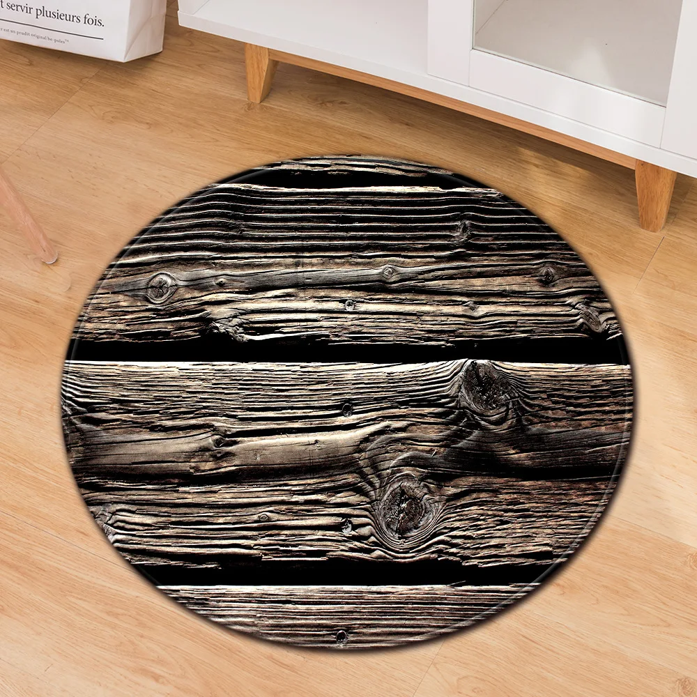 Деревянный круглый ковер компьютерный стул подушка детская комната спальня