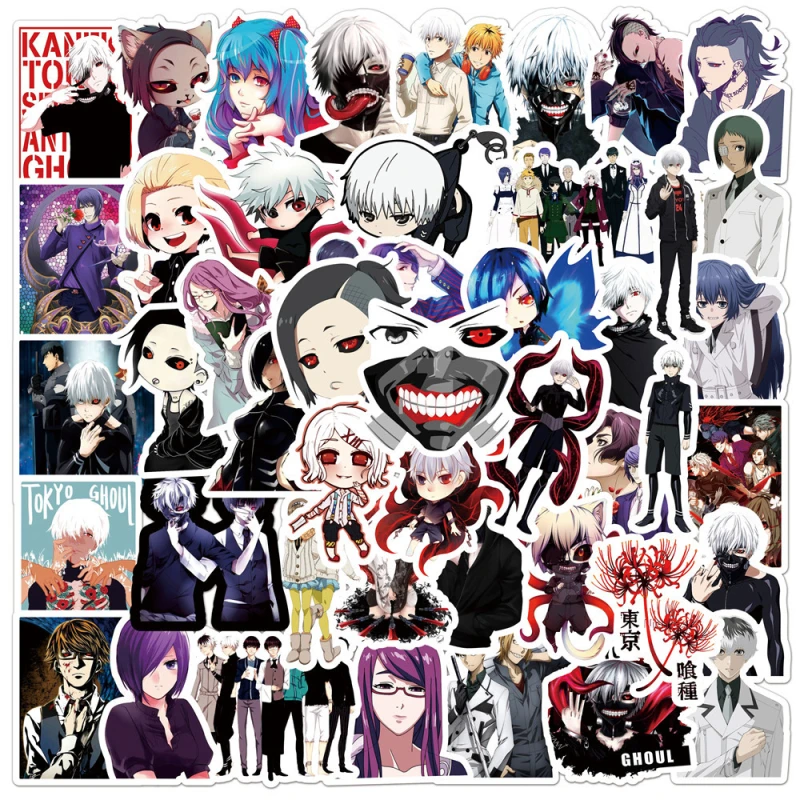 

10/30/50Pcs Pack Tokyo Ghoul Stickers Car Stickers For Laptop Luggage Motorcycle Suitcase Skateboard PVC Decals Waterproof