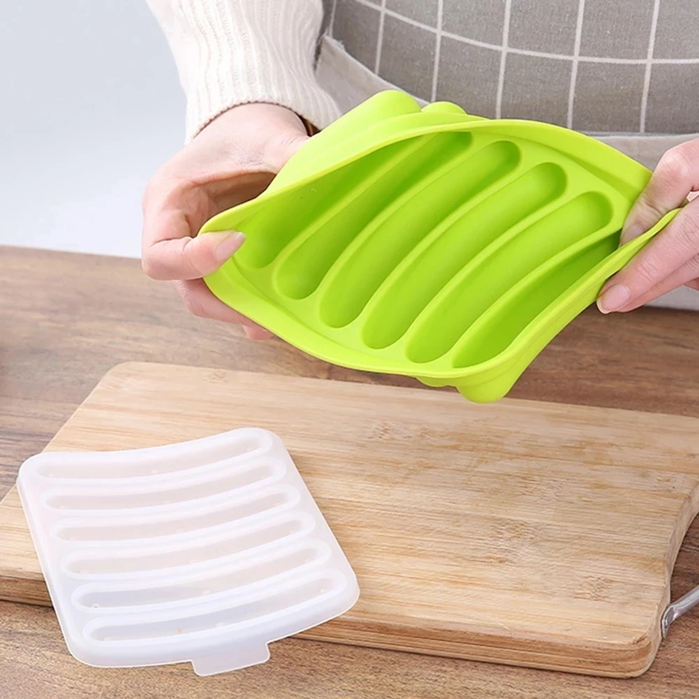 Hamburger Mold Baking Kitchen Gadget Homemade DIY Six-Piece Lid Silicone Sausage Hot Dog Rapid Prototyping | Дом и сад