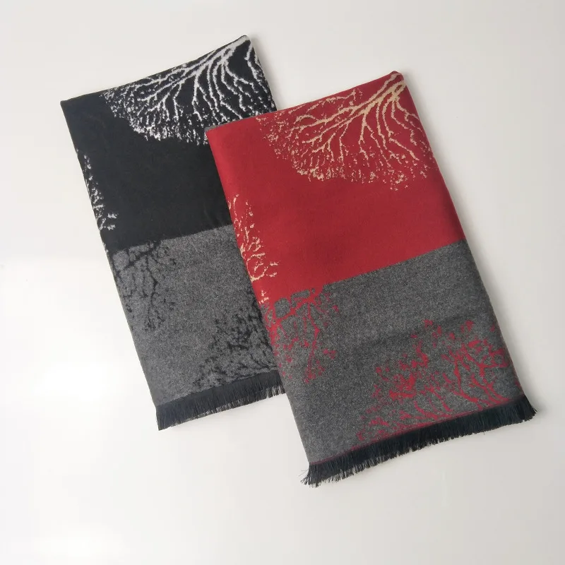 Высококачественный элегантный зимний мужской шарф из искусственного кашемира