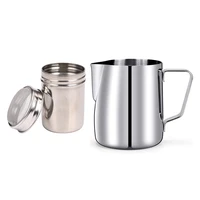 functional stainless steel chocolate shaker icing sugar salt cocoa flour coffee sifter 350ml milk pitcher