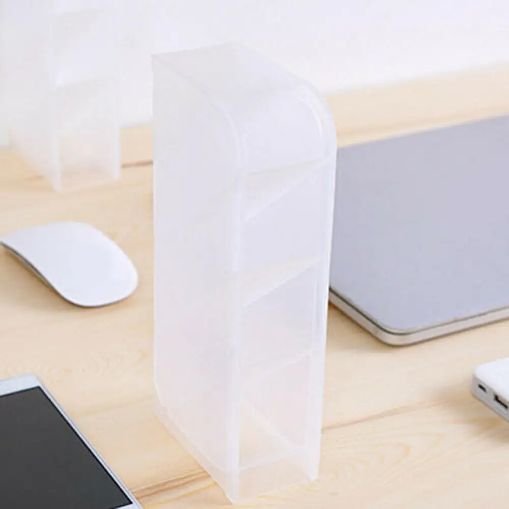 

Four Grid Oblique Plug-in Transparent Matte Desktop Pen Holder Office Desk Storage Box Pen Barrel Student Stationery