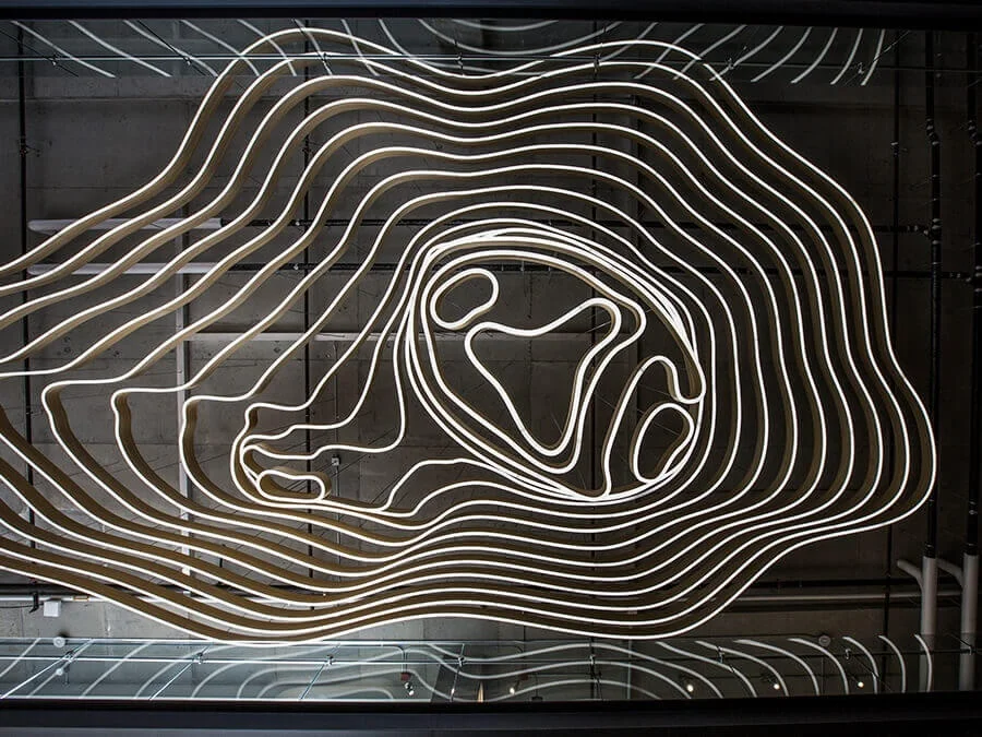 Деревянные цветные горные диапазоны Контурные линии дизайн большие подвесные