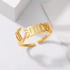 Регулируемый 12 созвездий кольца с буквами для Для женщин Нержавеющаясталь пара золото Знак зодиака палец CommemoratJewelry подарок