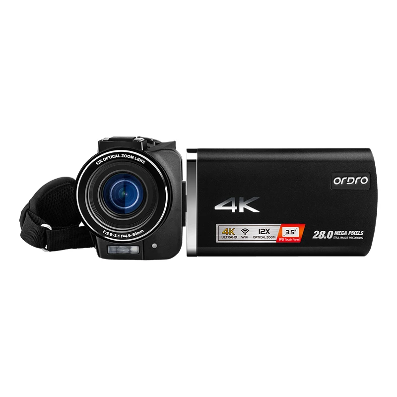 Видеокамера Ordro AX60 100X профессиональная камера 4K с цифровым зумом 12 оптических