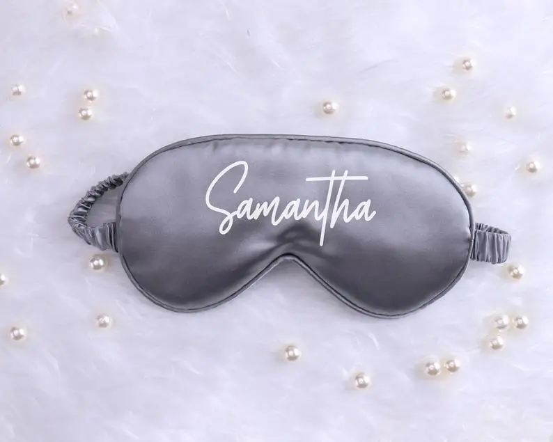 Персонализированный атласный глаз повязки на глаза для сна маска заказ текст