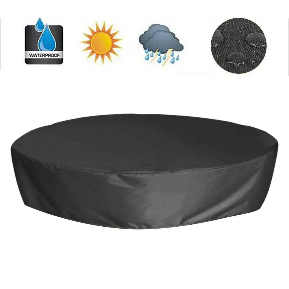

Round Pool Cover, Fit Foldable Swimming Pool Washable Waterpoof Cover Anti-dust Sunscreen Swimming Pool Cover