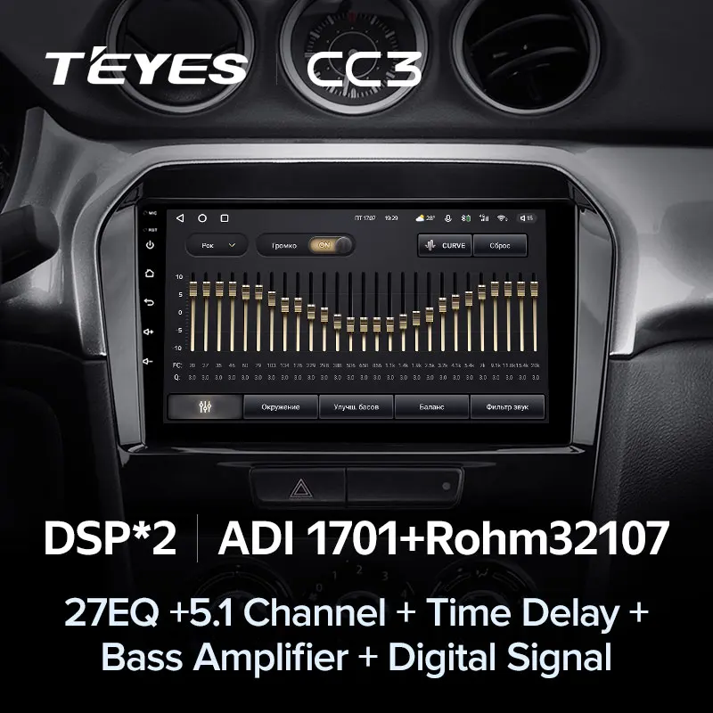 TEYES CC3 Штатная магнитола For Сузуки Витара 4 Suzuki Vitara 2014 - 2018 до 8-ЯДЕР 6 + 128ГБ 27EQ DSP