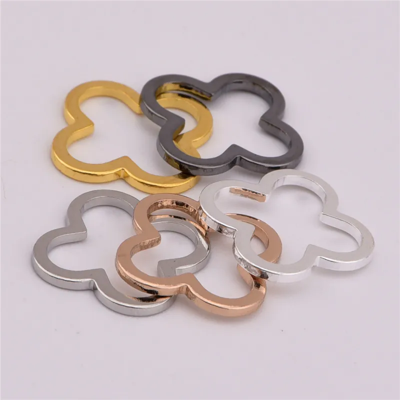 Подвеска в виде четырехлистного клевера медное кольцо минималистичном стиле 15*13