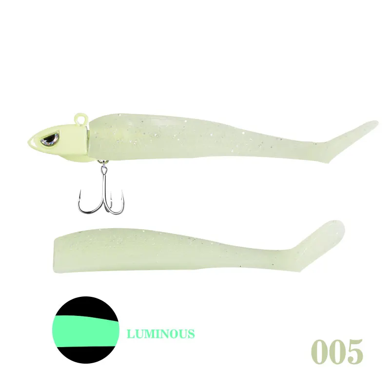 black minnow 005 Приманка для рыбалки hunthouse,, черная, свинцовая, джиг-головка, мягкие воблеры, силиконовые приманки, 120 мм, 21,8 г, светильник, палка для ночной рыбалки, бас - Цвет: black minnow 005