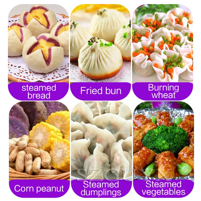 Commercial steamed bun machine Desktop large capacity steaming cabinet Glass electric steamer steamed bread bun Heating cabinet