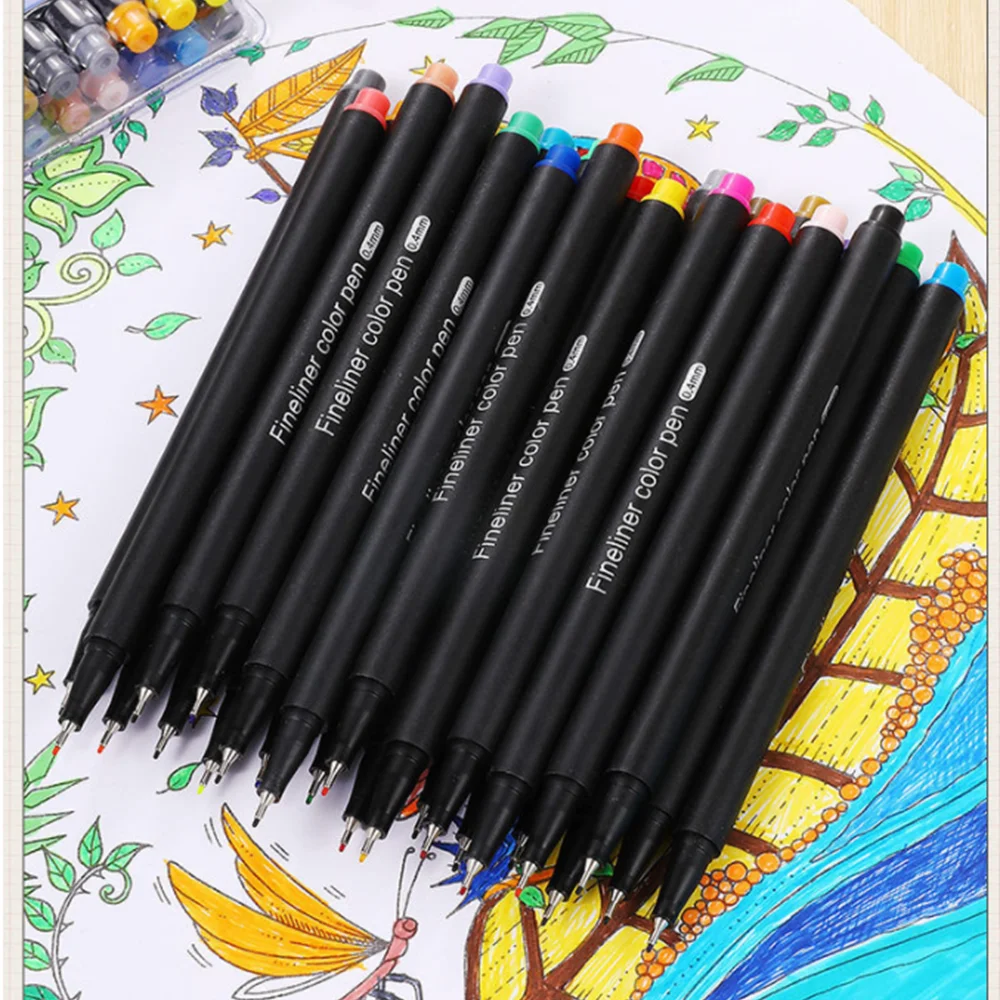 Набор ручек с тонким вкладышем 24 цвета рисование маркером цветные фломастеры