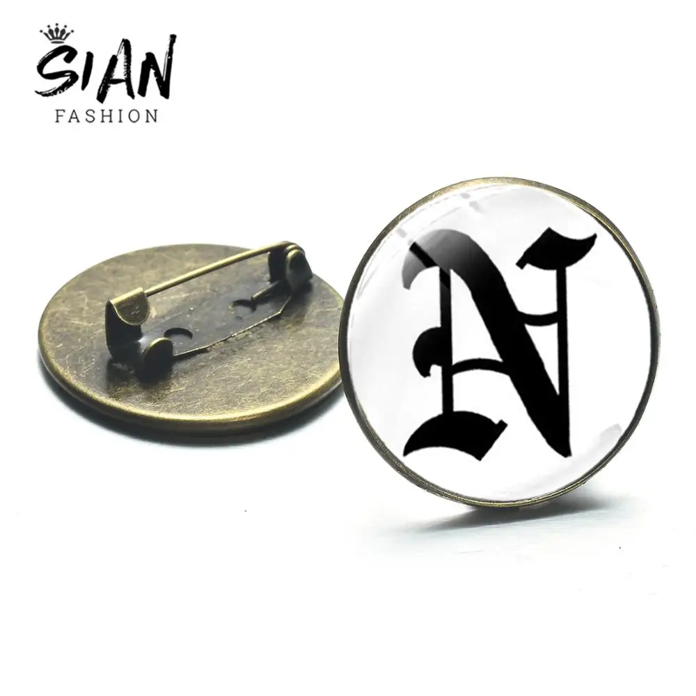 Азиатских Новая Коллекция старый английские буквы Броши A-Z Алфавит кабошоны