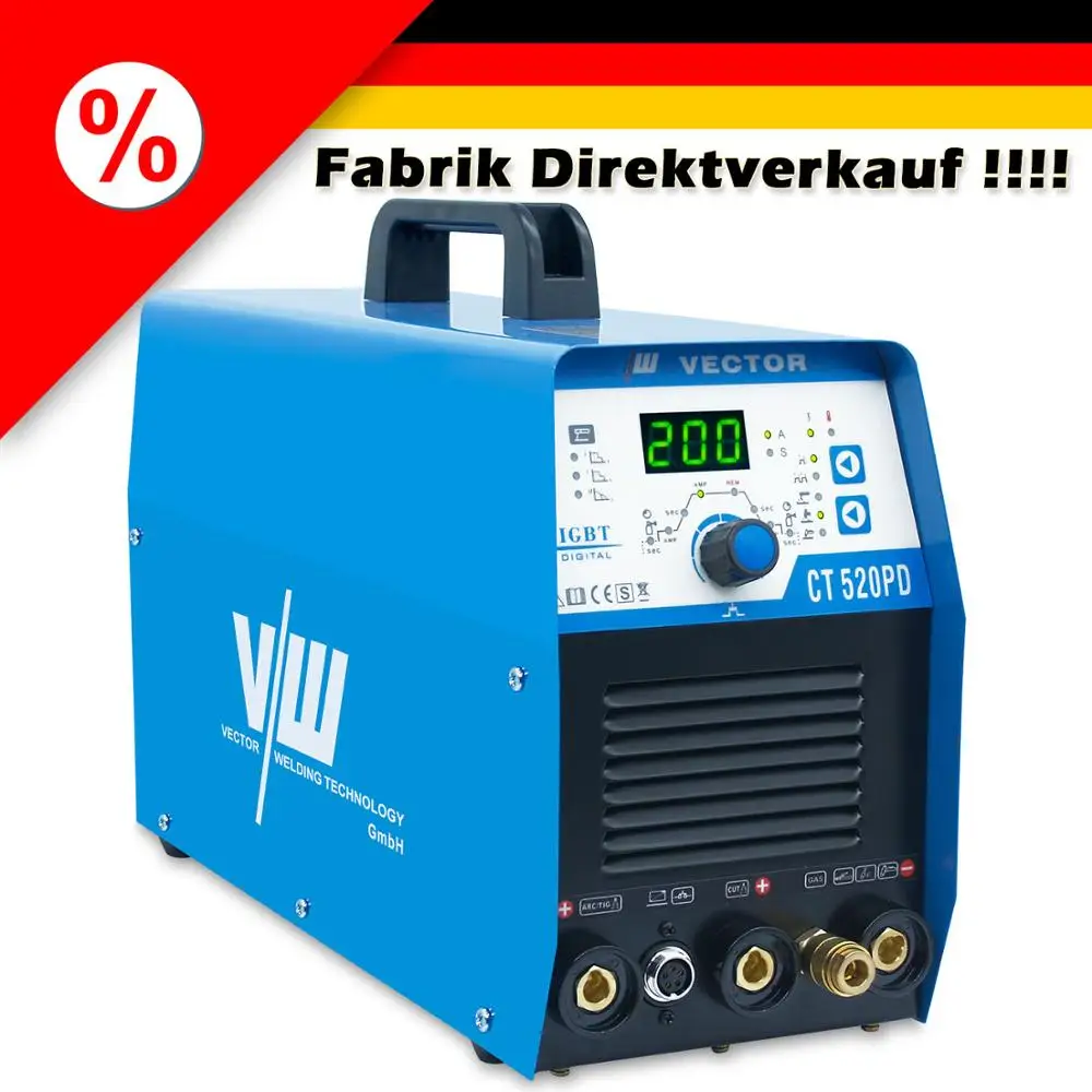 TIG плазменный резак 50A ММА CT520 220V сварочный аппарат чистый срез 12 мм HF Tig инвертор