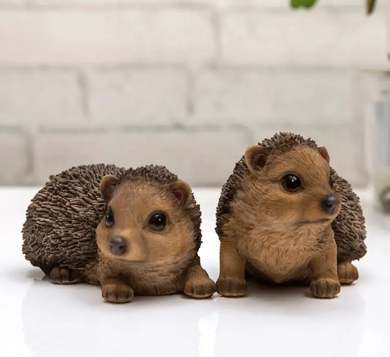

Simulation Miniature Resin ornament hedgehog set decor outdoor garden mini hedgehog home decorations