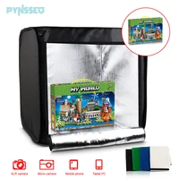 pynsseu 4 backdrops light box 40cm mini folding photo studio with dual led strip lights for shooting photography equipment kit