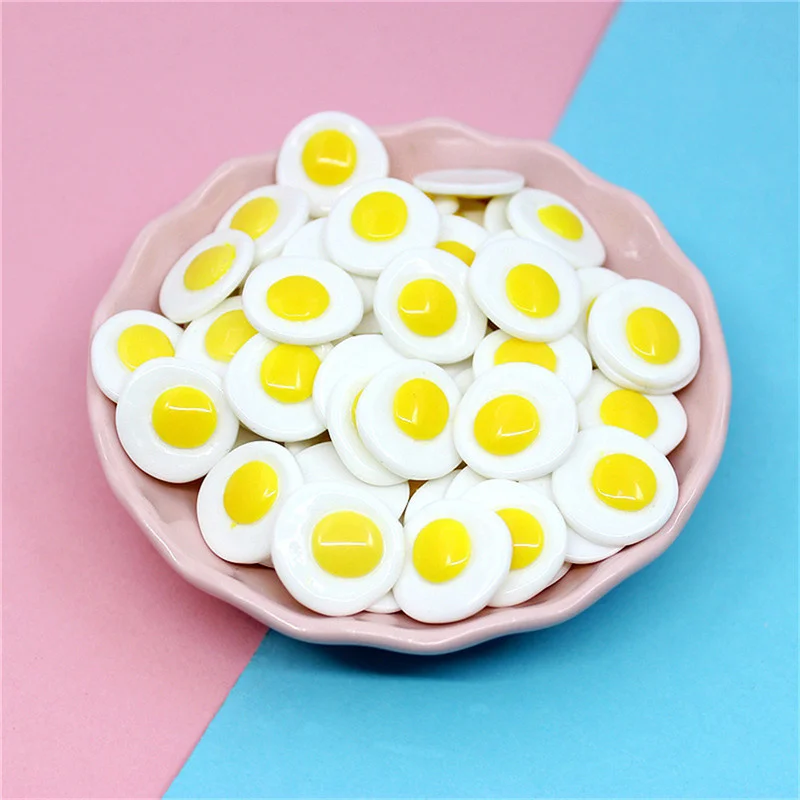

20Pcs Mixed Fried eggs of various sizes Flat back Resin Cabochons Scrapbooking DIY Jewelry Craft Decoration Accessorie Studs DIY