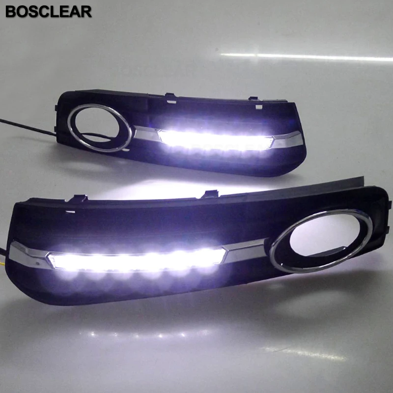 New HOT SALE car styling 2pc LED Daytime Driving Running Light DRL Car Fog Lamp Waterproof 12V For Audi Q5 Q7 A4L B8 A6 2008-15 |