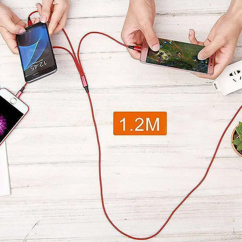 

3 in 1 Multi Function USB Charger Charging Sync Cable Universal Cell Phone Cord