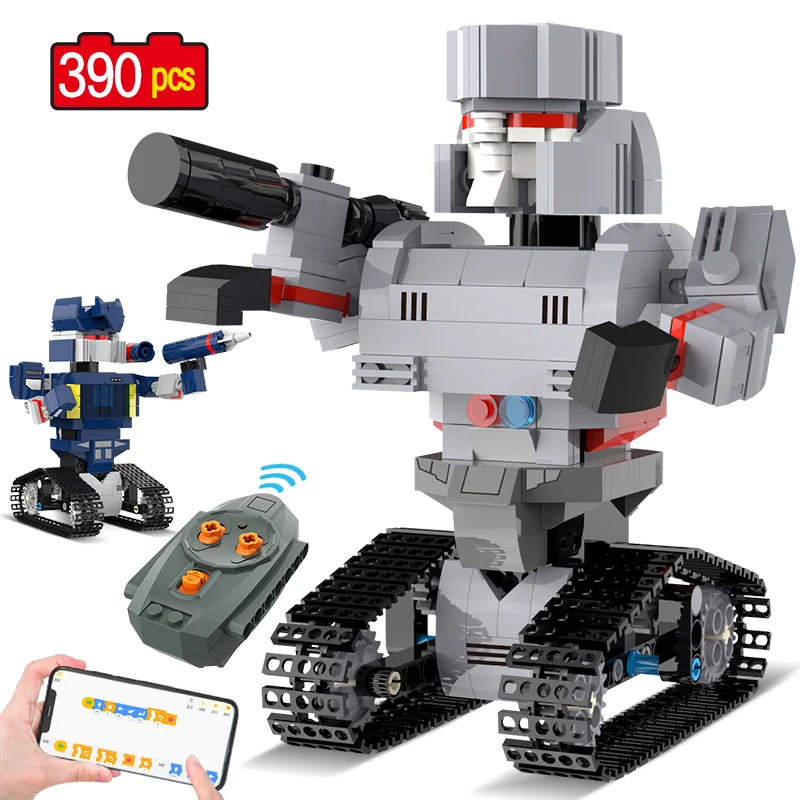 City Mechanical Remote Control Transformation Robot Building Blocks Technical APP Programming RC Bricks Toys For Kids Gifts | Игрушки и