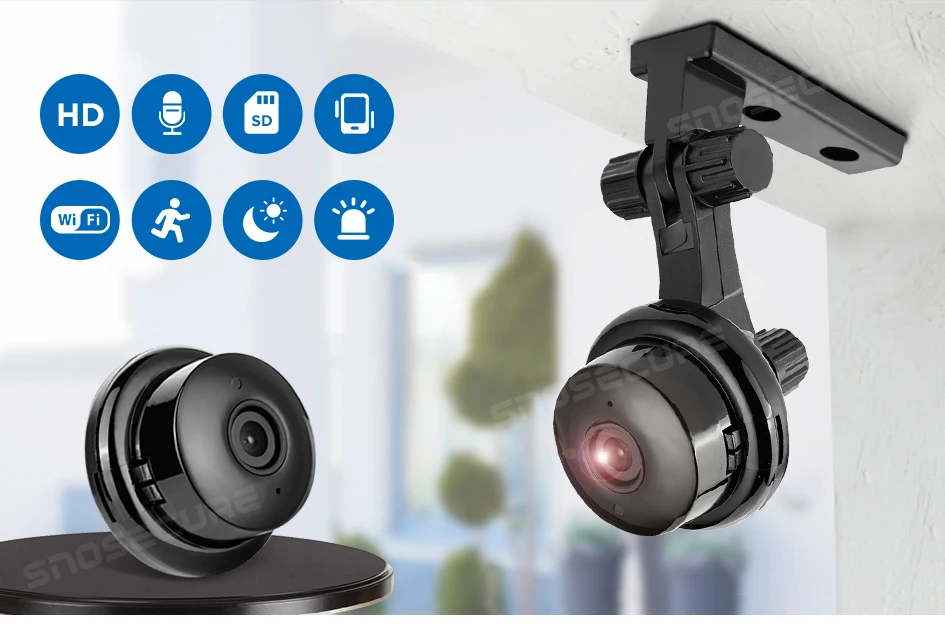Беспроводная ip-камера SNOSECURE с разрешением 1080P HD, двухсторонняя аудио камера ночного видения, видео монитор с углом обзора 360 градусов, панорамная камера для домашней безопасности, Wi-Fi камера