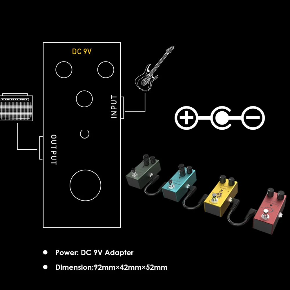 

NAOMI NEP-08 Digital Delay Guitar Effect Pedal with ABS Control Knobs Mini Single Pedal for Electric guitar accessories DC 9V