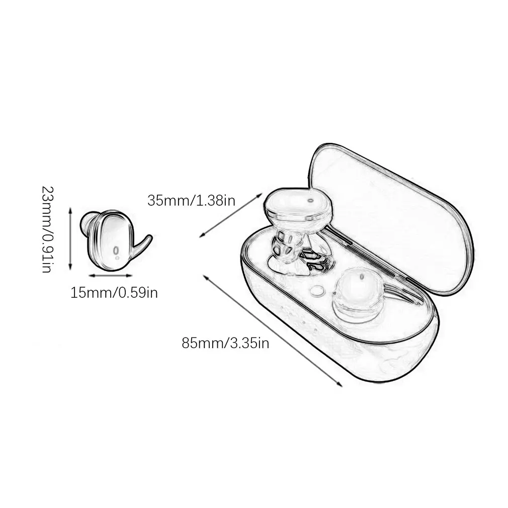 

Bluetooth 5.0 Wireless S TWS Earphones Mini In-ear Earphone for IOS Android ONLENY Dynamic