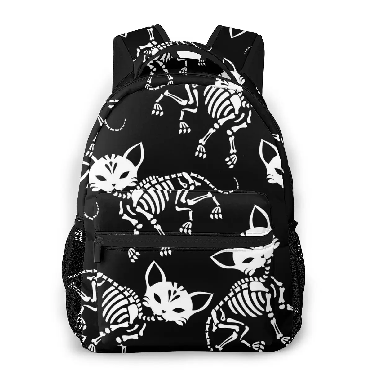 Новинка 2020 рюкзак с милыми скелетами кошками День мертвых школьная сумка для