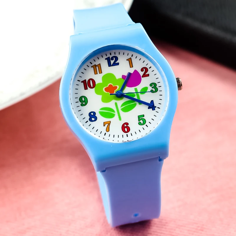 Новинка 2019 года модные силиконовые наручные часы с цветочным циферблатом для