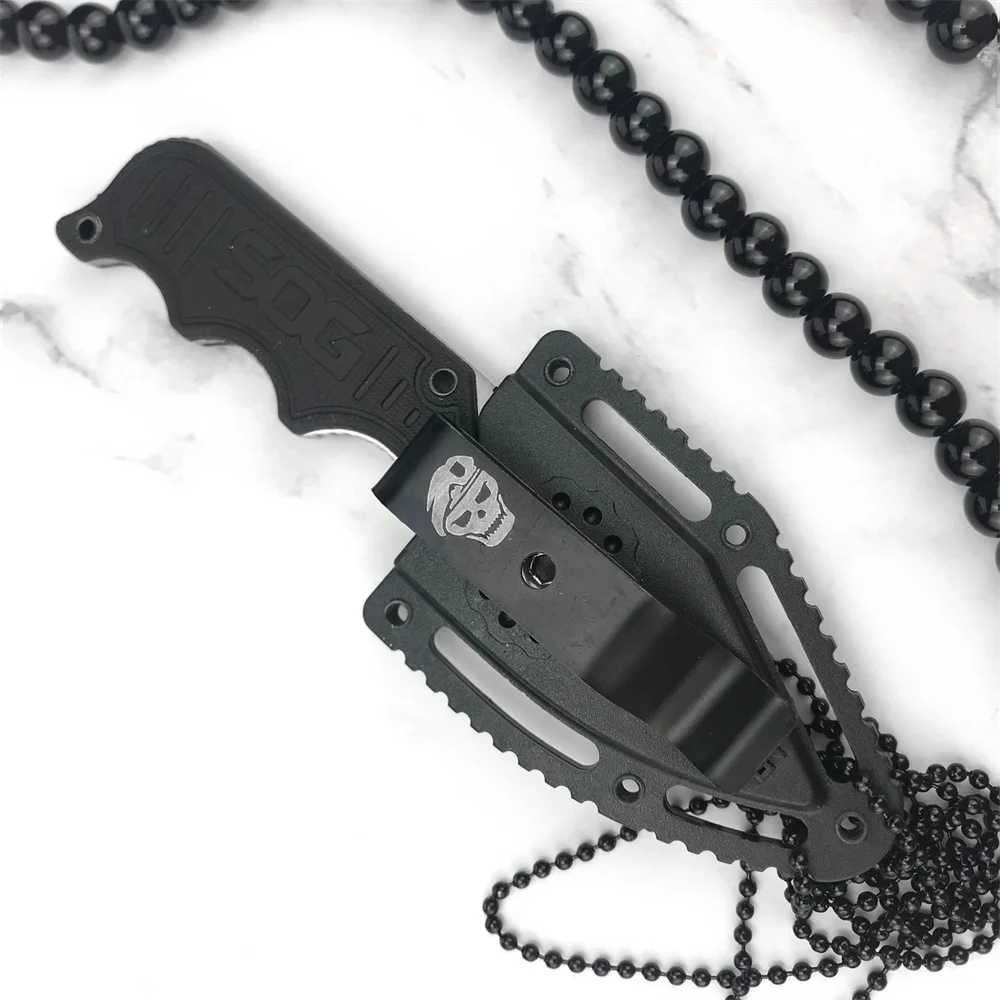 Полноценный, прочный нож SOG с изогнутым клинком, рукоятью из G10, легкий миниатюрный карманный инструмент EDC с многоцелевым кольцом для ношения на шее и пластиковым ножными из АБС.
